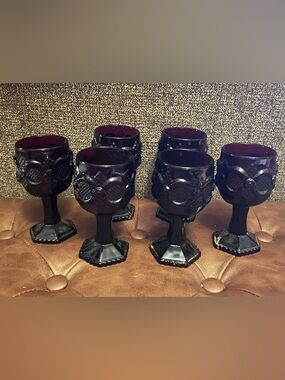 Avon Ruby Red 1876 cape cod Goblet Glasses - Set of 6